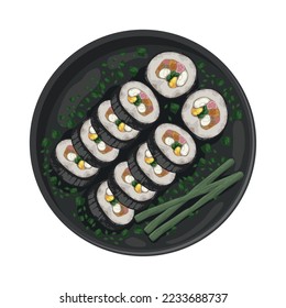 koreanische Kimbap suchi traditionelle Lebensmittel