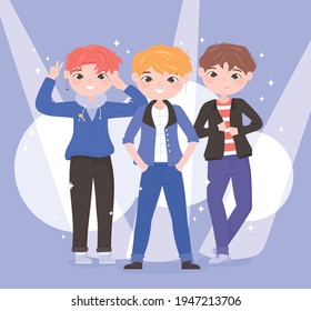 korean kpop boys cartoon character