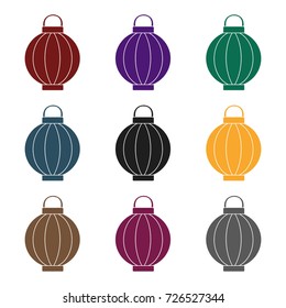 Korean lantern icon in  black style isolated on white background. South Korea symbol stock vector illustration.