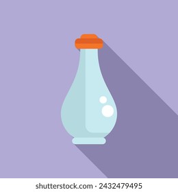 Korean liquid bottle icon flat vector. Skin mask. Package ceramide