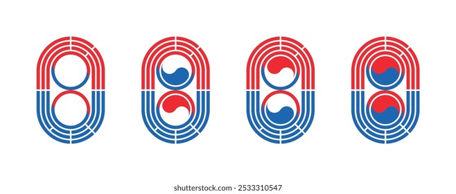 korean logo set. vector illustration isolated on white background