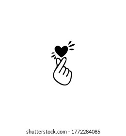 Korean Love Sign. Finger Love Symbol. Valentine's Day Poster Decoration.