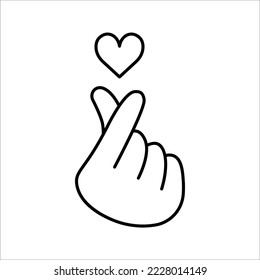 Korean love sign. Finger love symbol. valentine's day poster decoration. vector illustration on white background