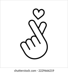 Korean love sign. Finger love symbol. valentine's day poster decoration. vector illustration on white background