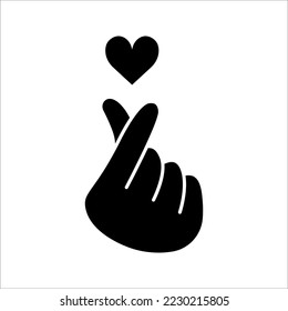 Korean love sign. Finger love symbol. valentine's day poster decoration. vector illustration on white background