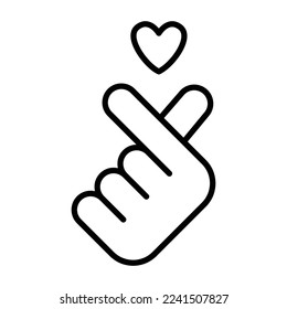 Korean love sign. Finger love symbol icon