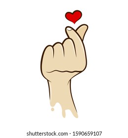 Korean Love Sign Korea Finger Heart Stock Vector (Royalty Free) 1590659332