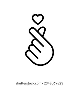 Korean love sign. Korea finger heart vector illustration