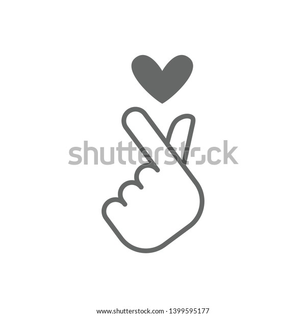 Korean Love Sign Vector Icon Hand Stock Vector (Royalty Free) 1399595177