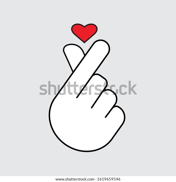 Korean Love Symbol Sign Hand Stock Vector (Royalty Free) 1619659546 ...