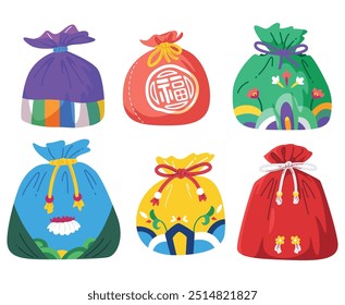 Korean lucky pouch illustration design