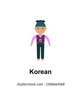 Korean, man cartoon icon. Element of People around the world color icon. Premium quality graphic design icon. Signs and symbols collection icon for websites, web design