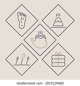 korean medicine flat icon set