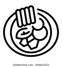 Korean menu icon. Outline Korean menu vector icon for web design isolated on white background