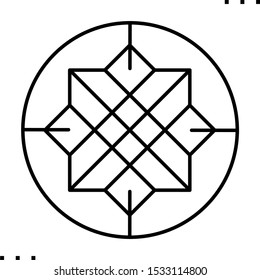 Korean minimal pattern.   Black  aesthetic contour. 