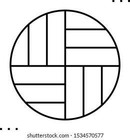 Korean minimal pattern.   Black  aesthetic contour. 