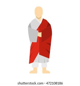 Korean monk icon in flat style on a white background