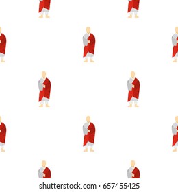 Korean monk pattern seamless background in flat style repeat vector illustration