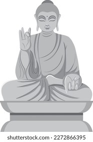 Korean Monk Stone Sculpture Vector illustration
