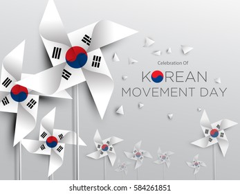 Korean Movement Day Background on March with Vane paper