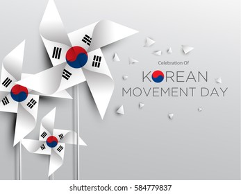 Korean Movement Day Background on March with Vane paper