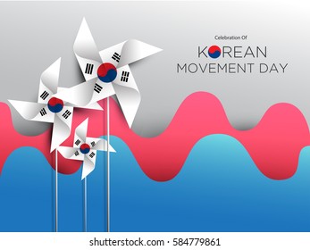 Korean Movement Day Background on March with Vane paper