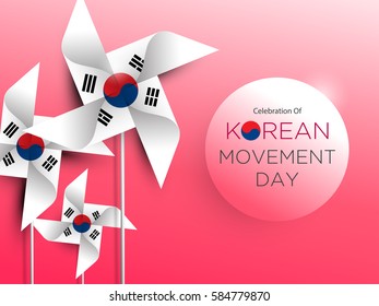 Korean Movement Day Background on March with Vane paper