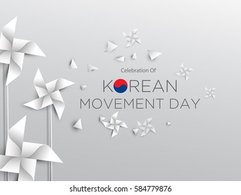 Korean Movement Day Background on March with Vane paper