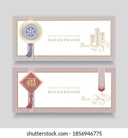 Korean new year background with traditional pattern.