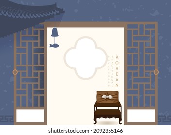 Korean new year background with traditional pattern.