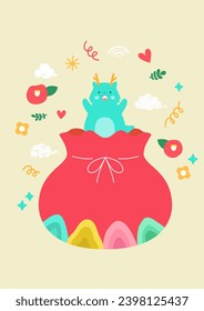 Korean New Year Illustration of the dragon.