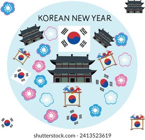 korean new year vector illustration
