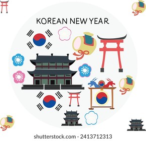 korean new year vector illustration
