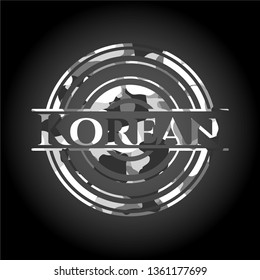 Korean on grey camouflage texture