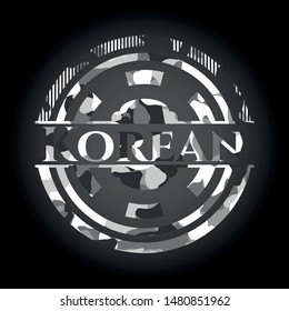 Korean on grey camouflaged pattern