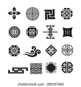 Korean Ornament Icon,vector Set