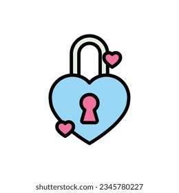 Korean Padlock Icon Vector Illustration