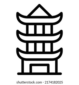 Korean pagoda icon outline vector. Chinese building. Palace ancient