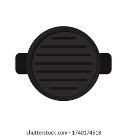 Vector de tambor metálico coreano. Pan coreano sobre fondo blanco.