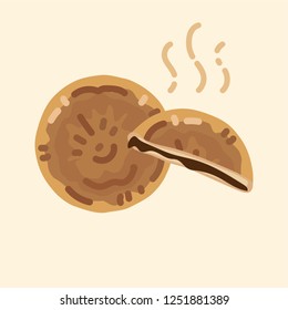 Korean Pancake(Hotteok). Vector illustration EPS10