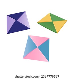 Korean paper flip card (Ddakji). Traditional childhood games elnvelopes.