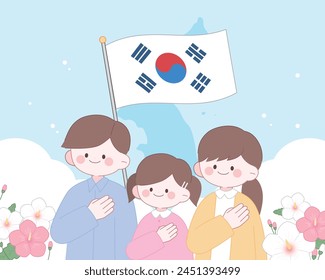 Korean Patriotic National Day Illustration