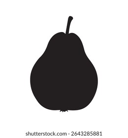 Korean pear silhouette isolated on white background. Pear icon vector illustration design.