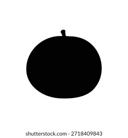 Korean pear silhouette vector flat design on white background.