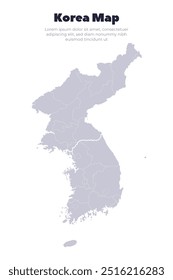 Korean Peninsula South Korea Administrative District Map