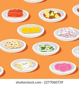 Korean pickled or panchan plate