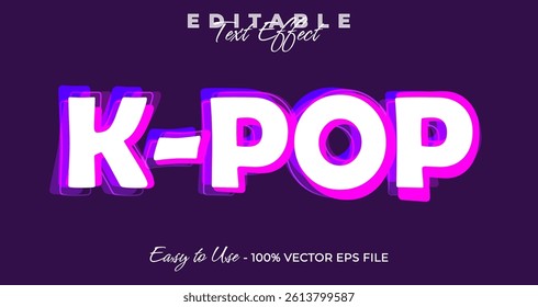 korean pop 3d logo template editable text effect style