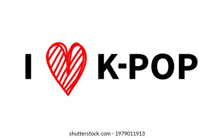 Korean pop poster. Black lettering. Music record K-POP concept.