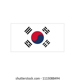 Korean Republic flag vector icon 