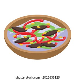 Korean rice icon isometric vector. Korea food. Dish cuisine